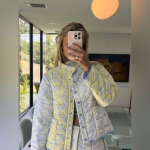 Yllw the label toile amelia quilted vest jacket convertible colorblock puffer